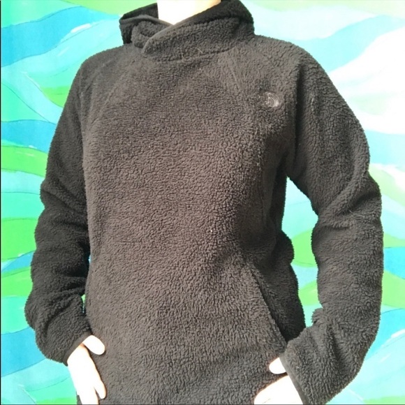 THE NORTH FACE teddy bear fleece black hoodie jacket sweatshirt base layer - Picture 10 of 12